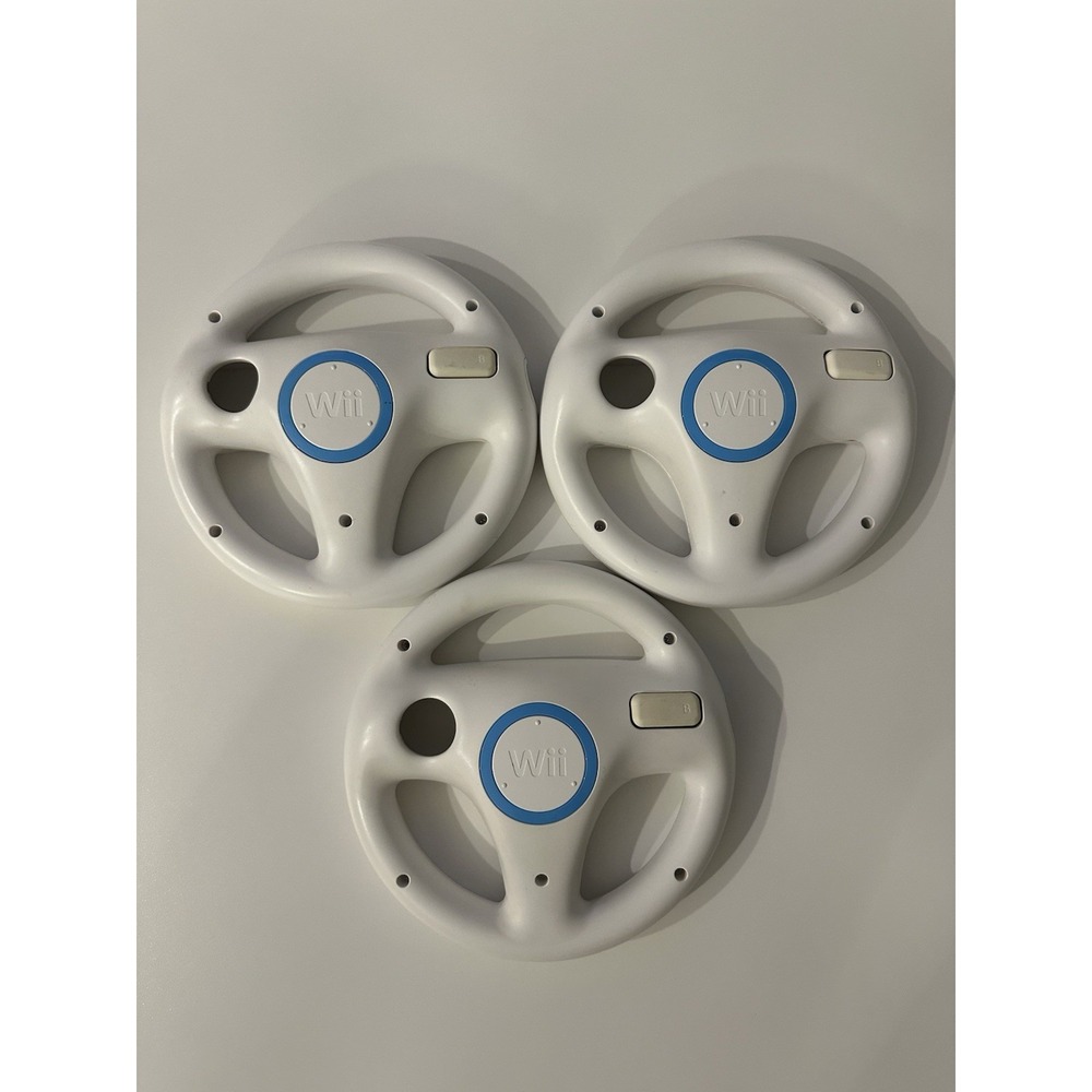 3 Pack Mario Kart Racing OEM Steering Wheel Nintendo Wii Remote Game Controller